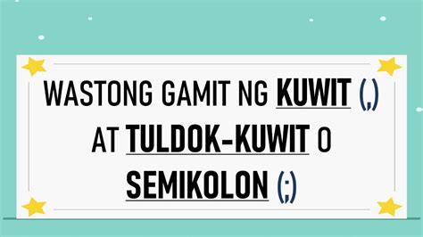 halimbawa ng tuldok kuwit sa pangungusap brainly|Tuldok.